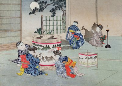 シャドウゲーム、シリーズ「子供用ゲーム」から、1888（カラー木版） 作： Kobayashi Eitaku